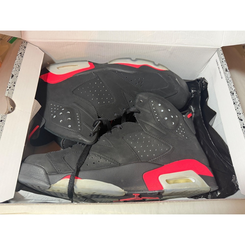 Air Jordan 6 Retro Infrared 2014 Black Infrared 384664-023 Mens Size 12 High Top